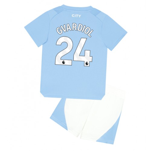 Manchester City Josko Gvardiol #24 Domaci Dres za djecu 2023-24 Kratak Rukav (+ Kratke hlače)